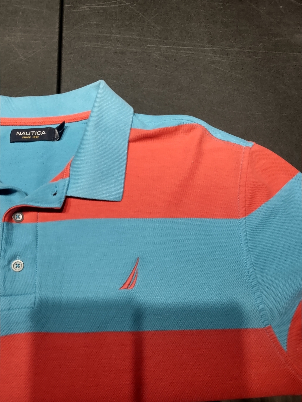 Nautica - Polo Shirt - Men's XL - Blue & Pink - Picture 3 of 6